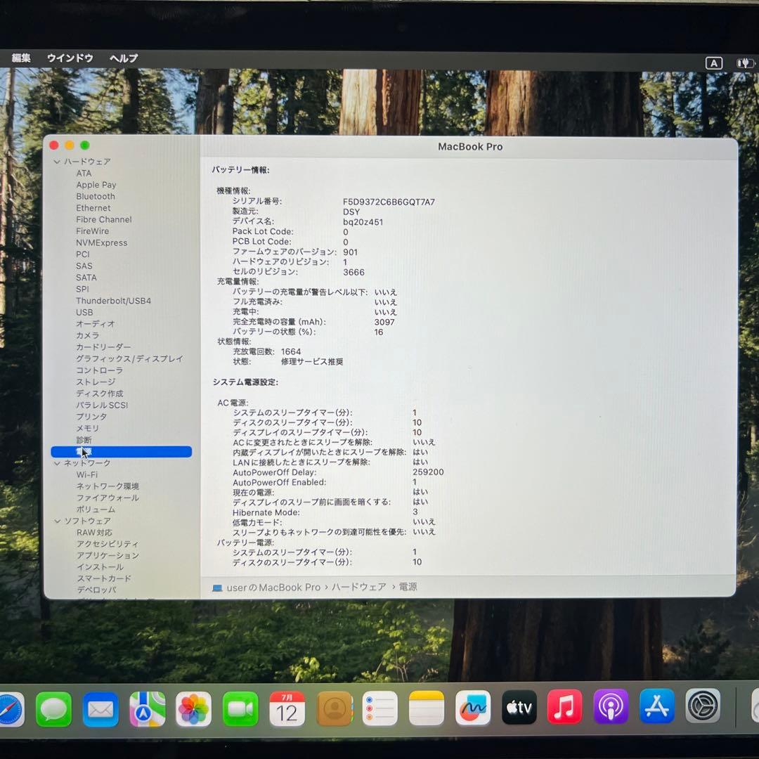 MacBook Pro 13インチ 2016 スペースグレイ Sequoia