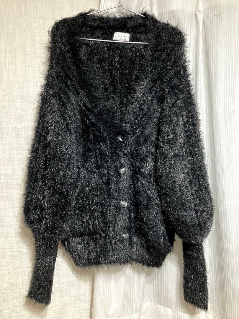 a*a様 ラベルエチュード　フェザーヤーンリラックス2wayカーディガン　ブラッ