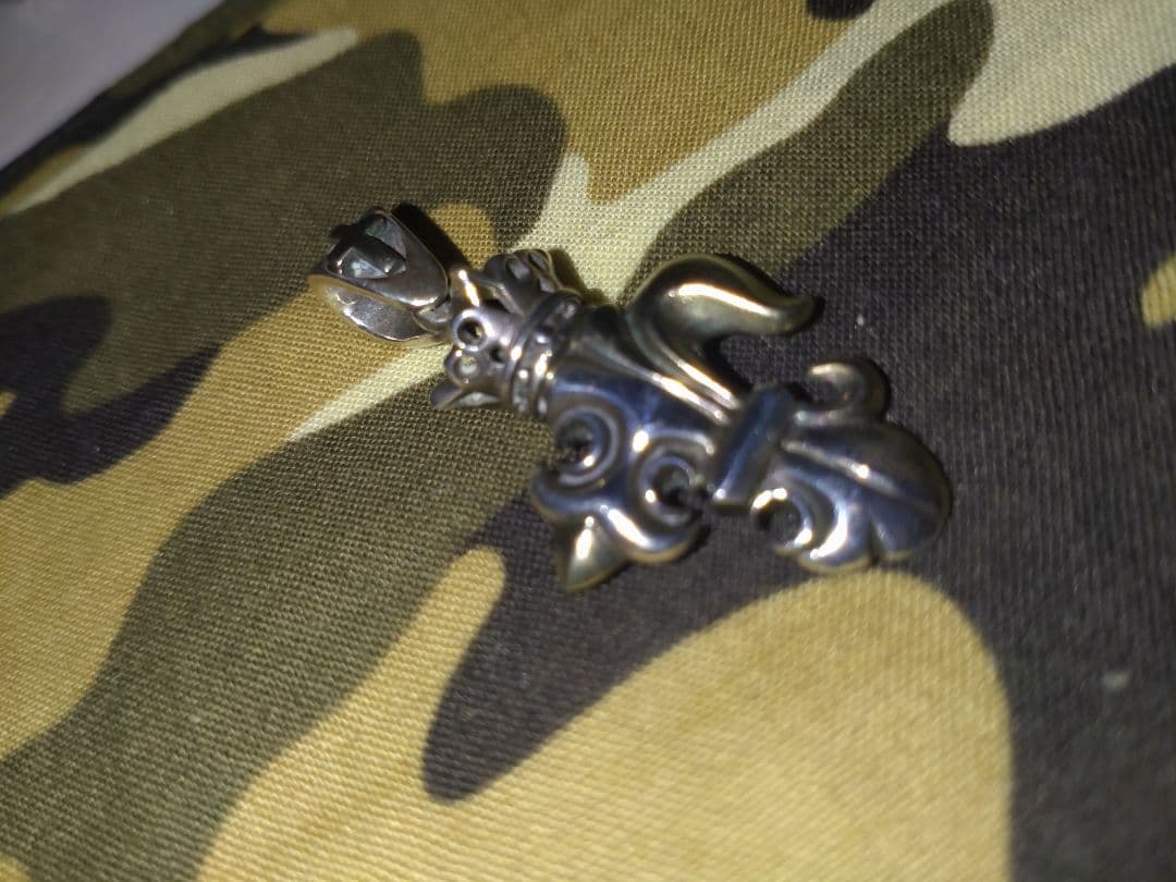 ロードキャメロット百合王冠十字トップ☆オマケ、チェーン 50cm♪シルバー925