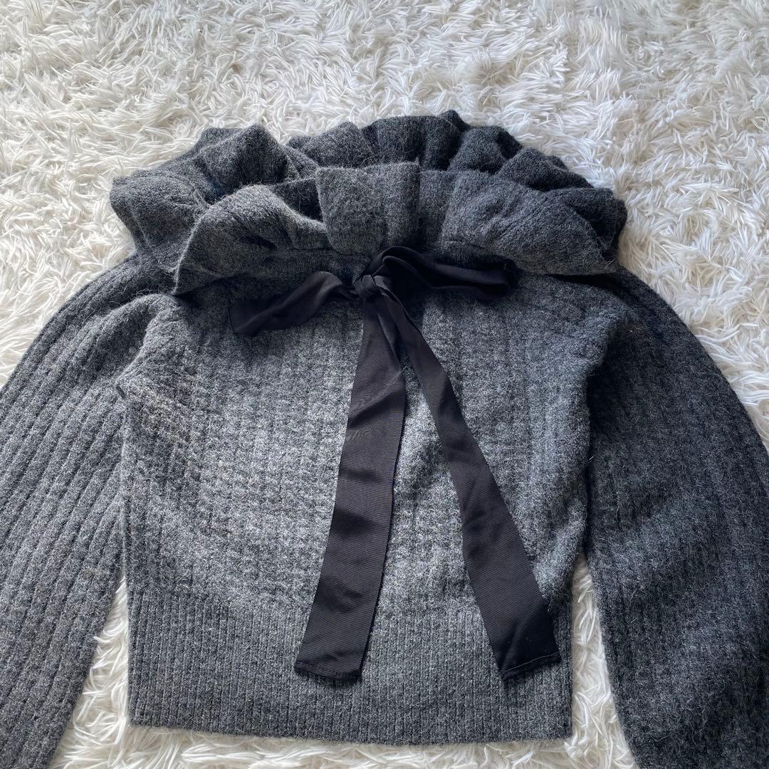 新品タグ付き FRAY I.D フリルカラー ケーブルプルオーバー アルパカ