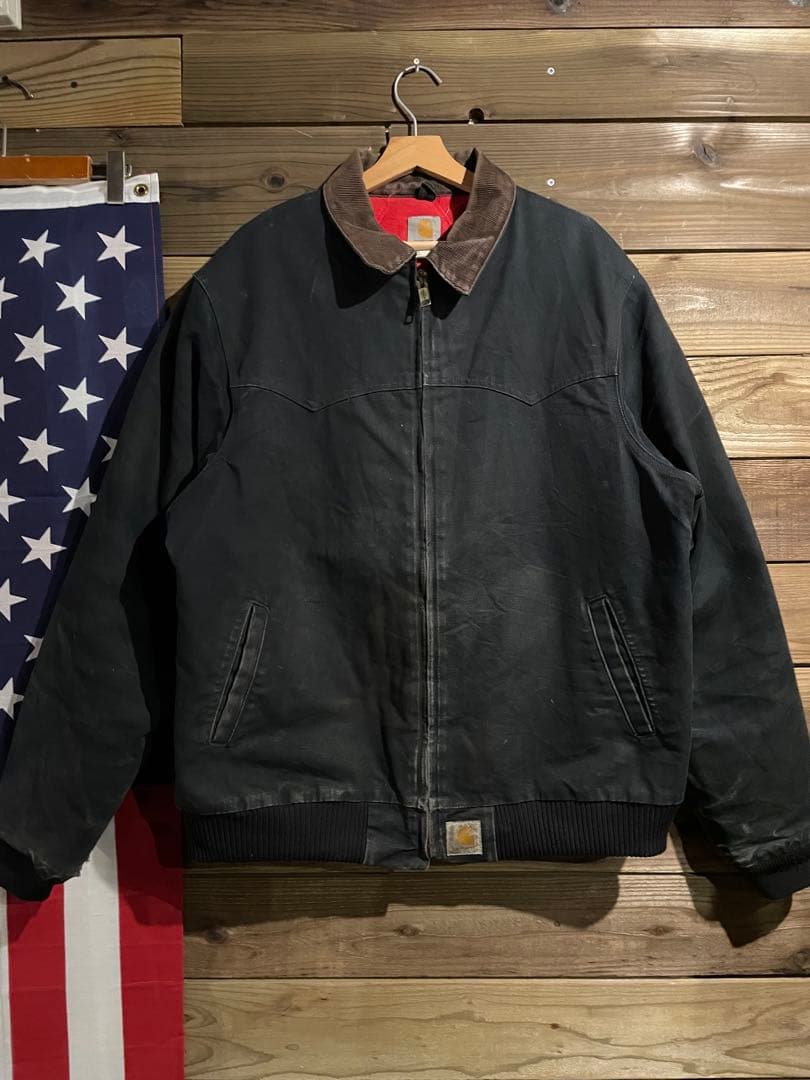 Carhartt ブラックサンタフェジャケット コーデュロイ襟