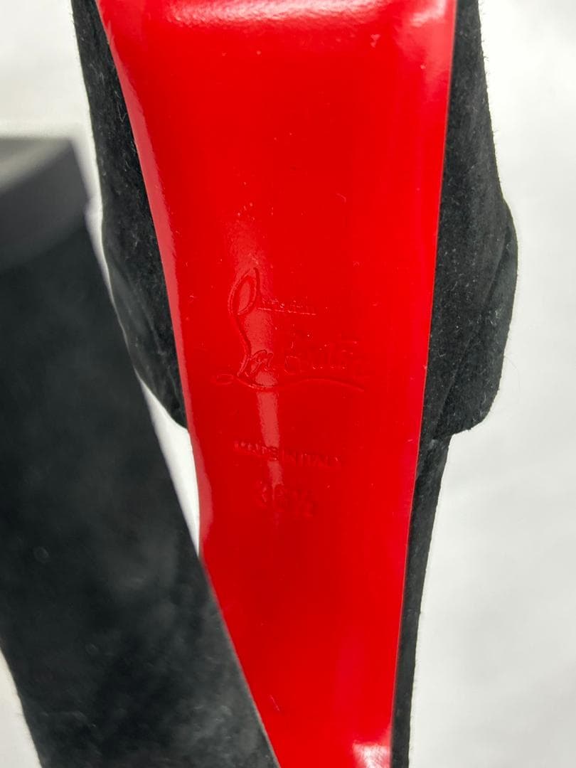 Christian Louboutin ブラック スエード オープントゥヒール