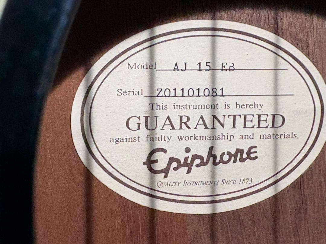 Epiphone AJ-15 EB アコースティックギター エボニーブラック