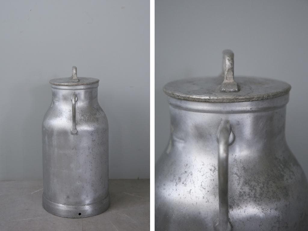 フランスアンティーク古いミルク缶/ゴミ箱/小物入れ/傘立て/花器(90-19-2
