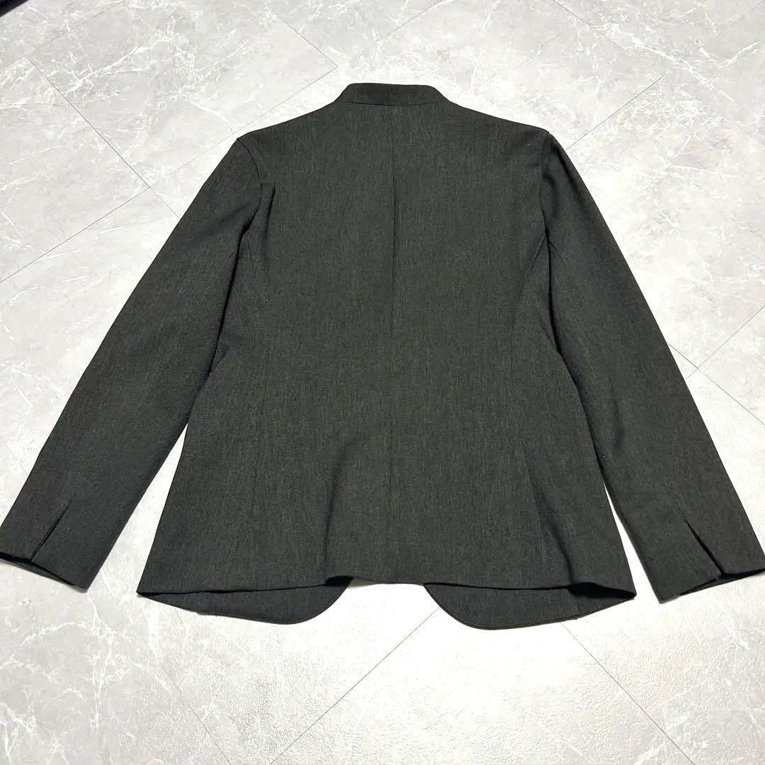 【スーツセレクト】レディース パンツ スーツ セットアップ ノーカラー 4S