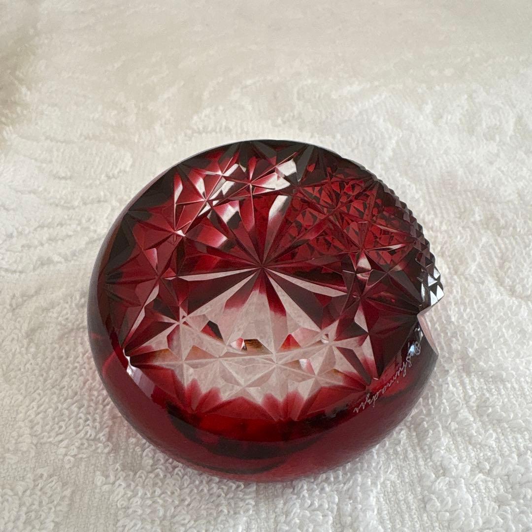 島津薩摩切子　ペーパーウエイト　薩摩の雫