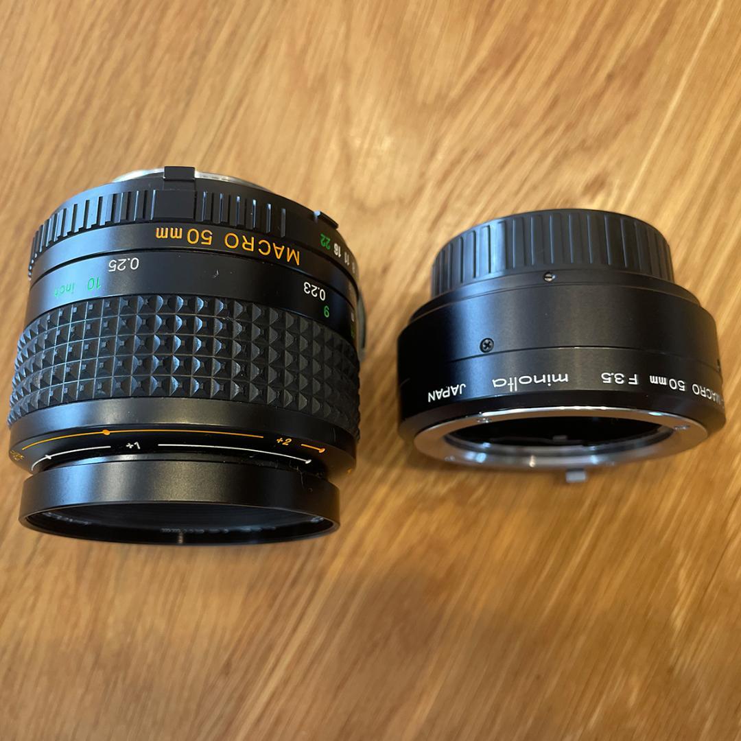 MINOLTA MD MACRO ROKKOR50mmF3.5（接写リング付）