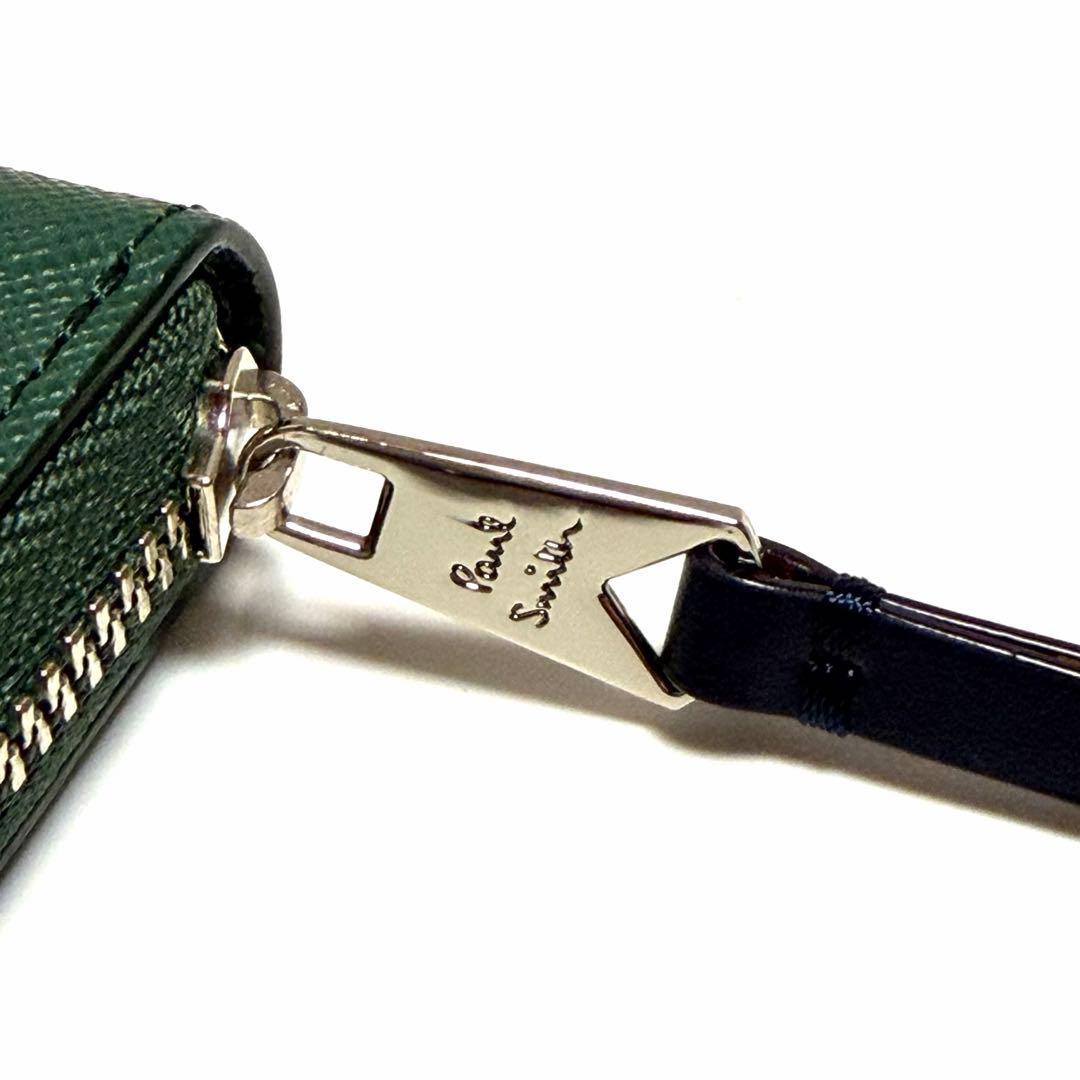 Paul Smith ケース ラウンドジップ グリーン 美品 未使用に近い