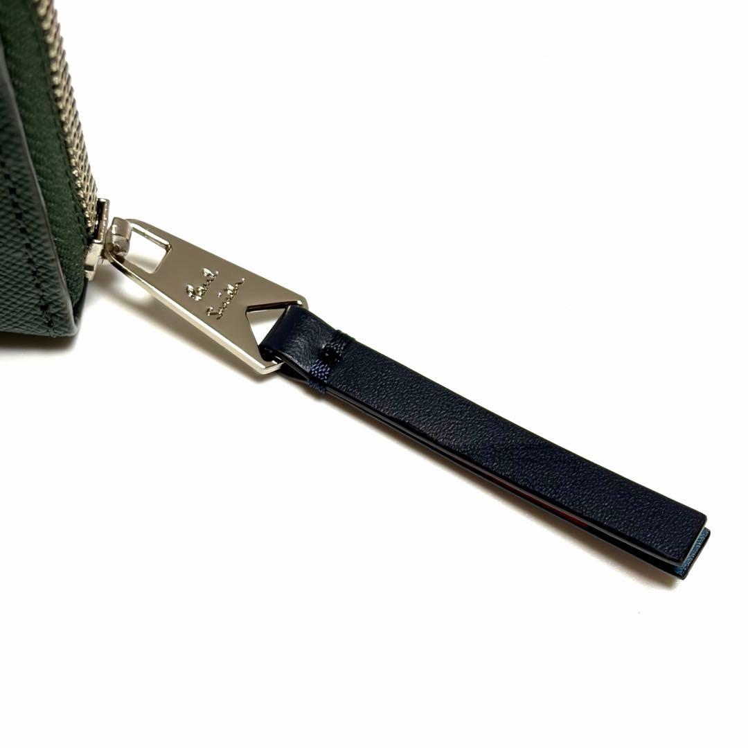 Paul Smith ケース ラウンドジップ グリーン 美品 未使用に近い