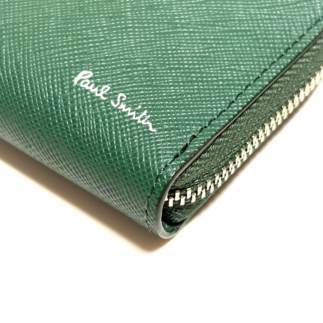 Paul Smith ケース ラウンドジップ グリーン 美品 未使用に近い