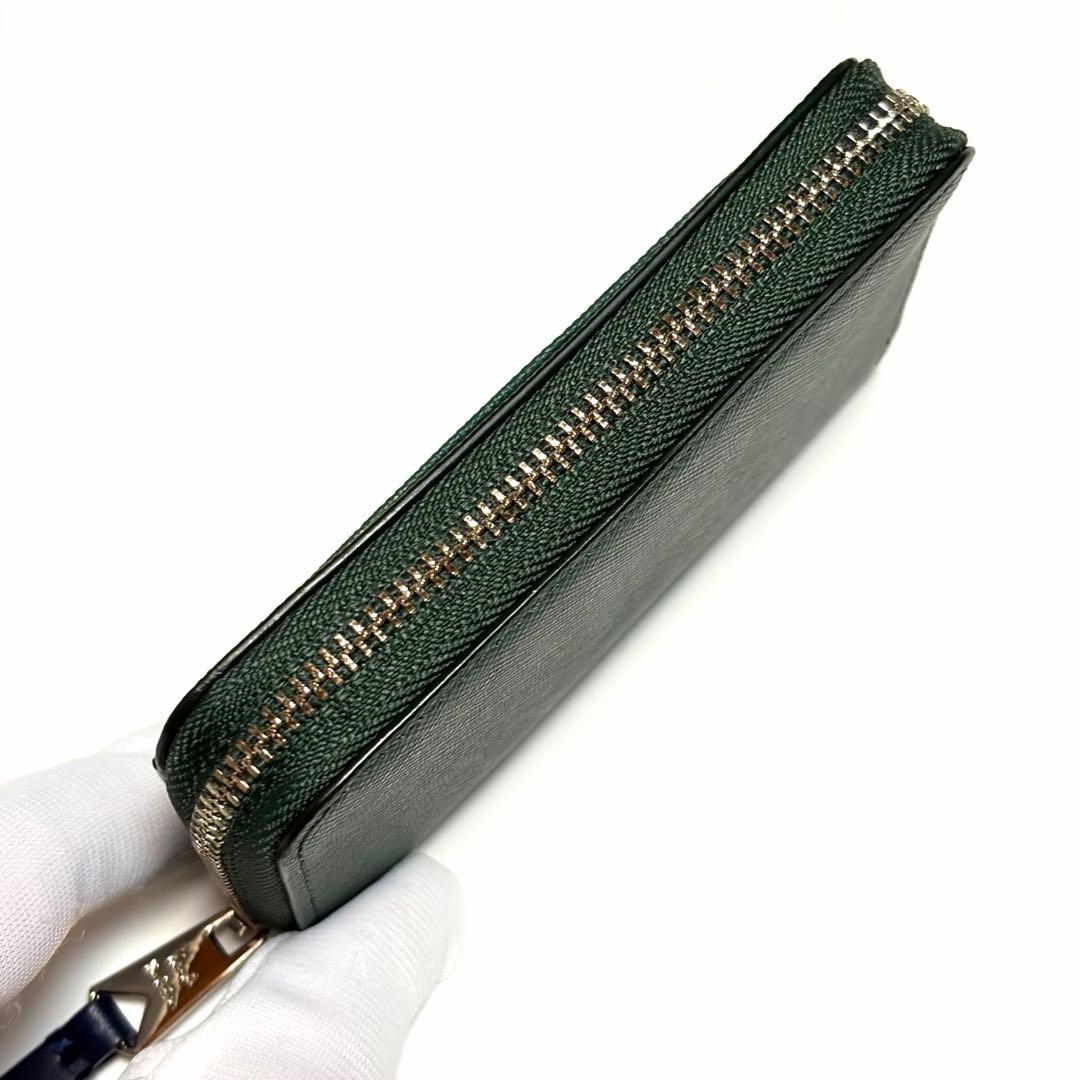 Paul Smith ケース ラウンドジップ グリーン 美品 未使用に近い