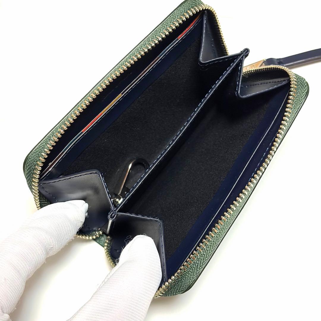 Paul Smith ケース ラウンドジップ グリーン 美品 未使用に近い