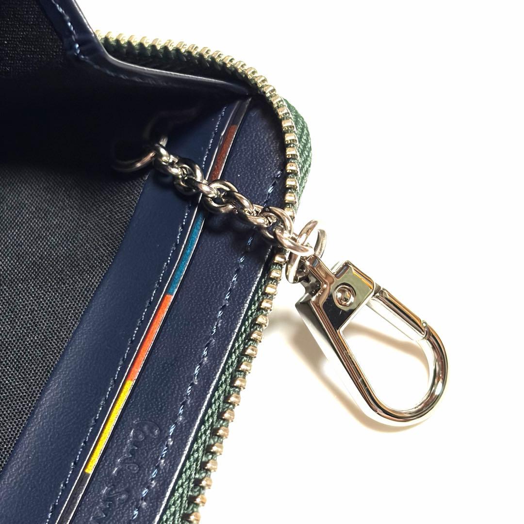 Paul Smith ケース ラウンドジップ グリーン 美品 未使用に近い