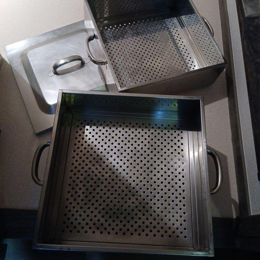 ア*ン様 業務用ステンレス製 3段蒸し器 四角形