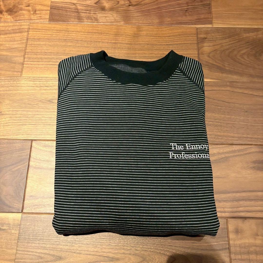 【XL】ENNOY BORDER CREW NECK SWEAT