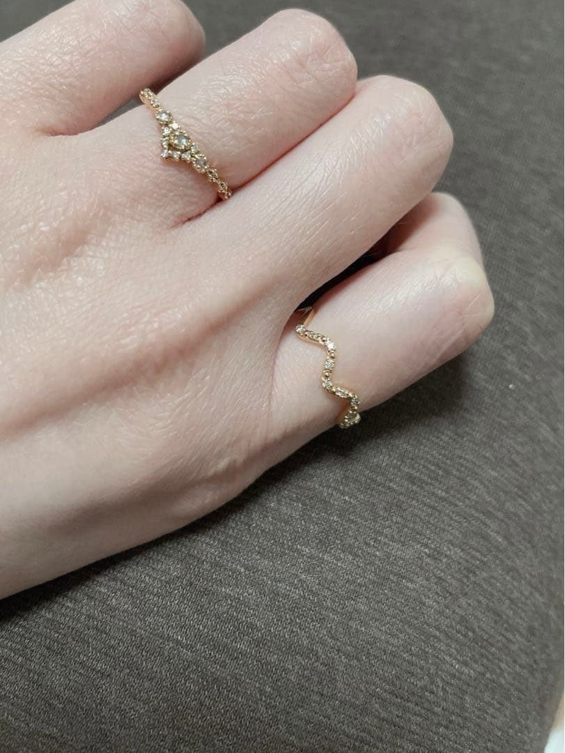 アガット agete K18 ダイヤリング 7号