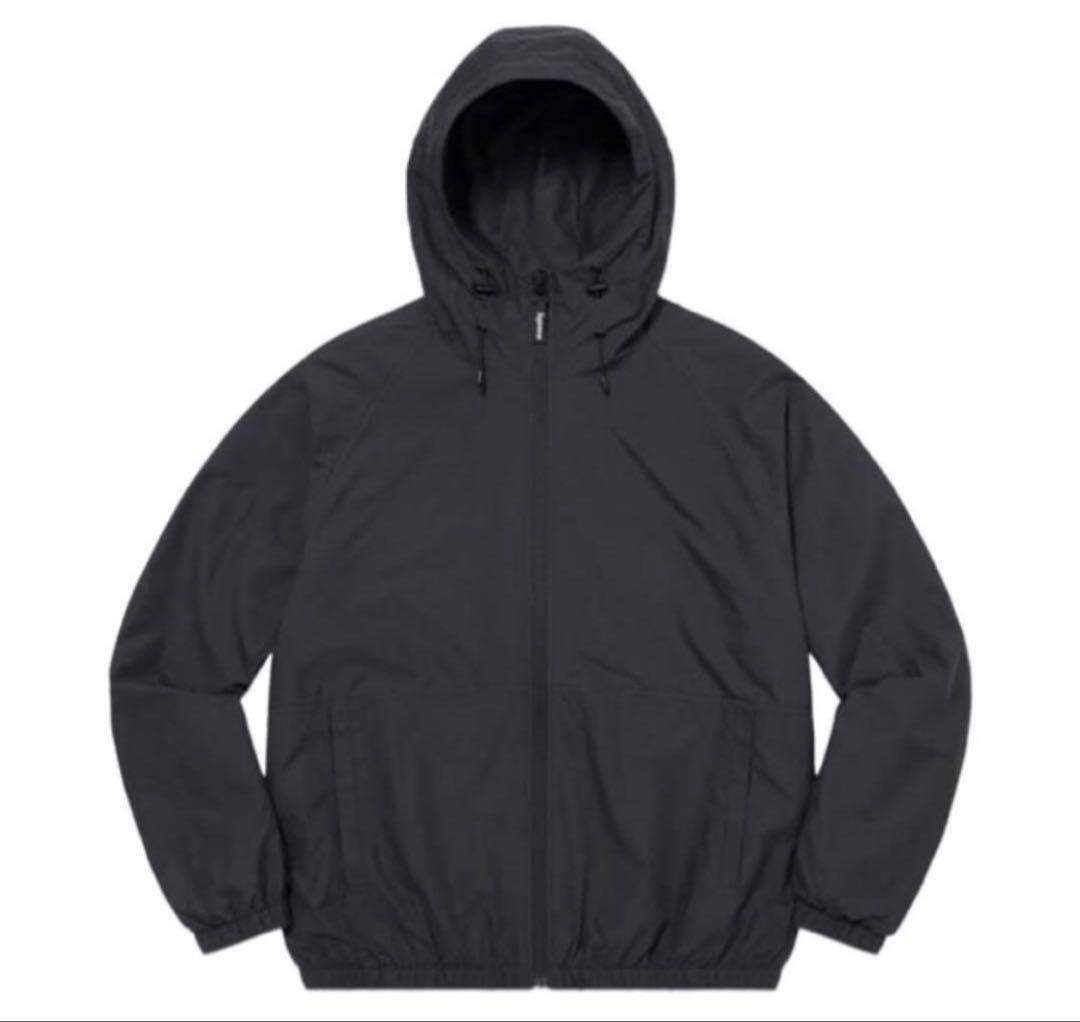 Supreme ブラック ナイロンジャケット フード付き