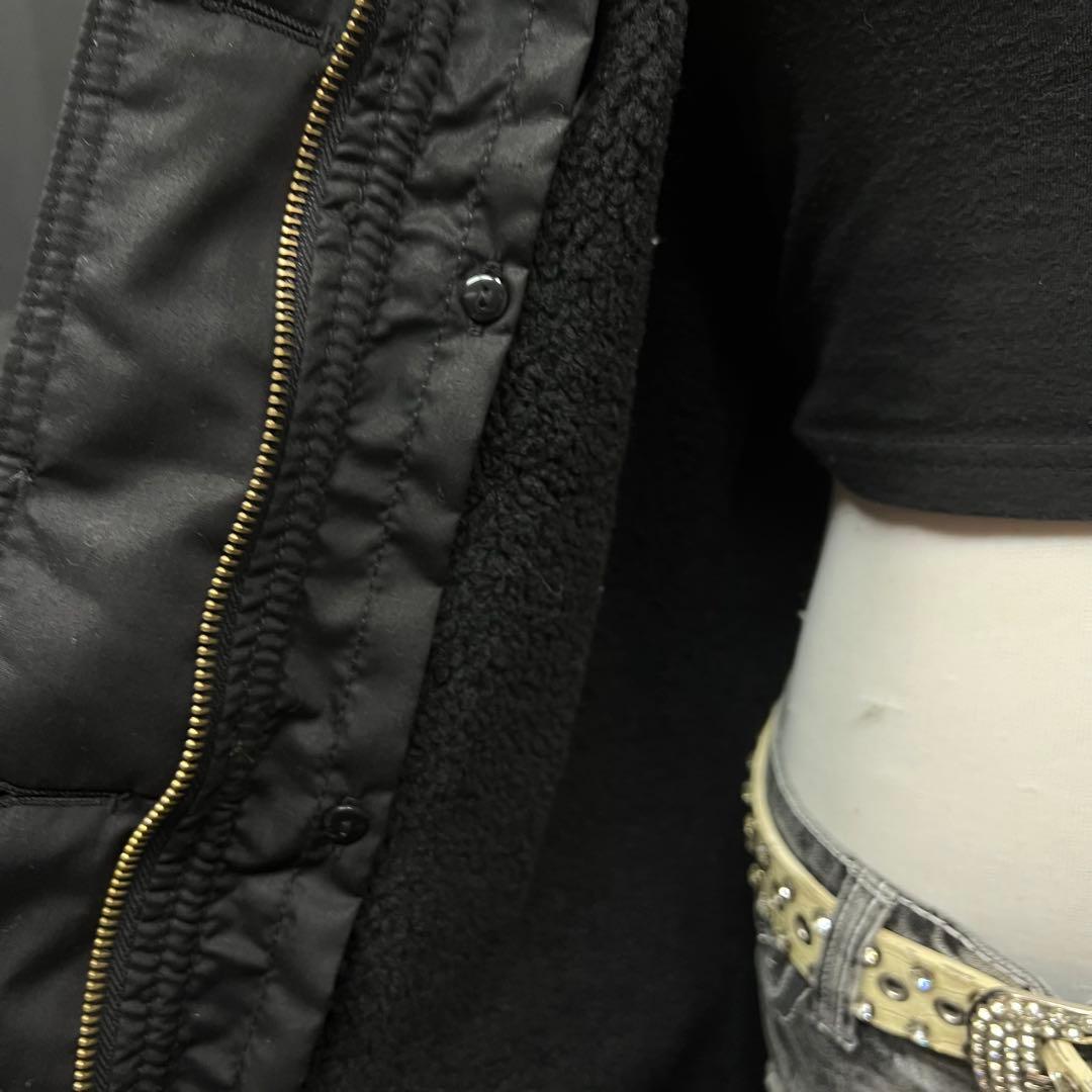 平成ギャル　y2k グランジ　ファー付き　モッズコート　ブラック　ギミック