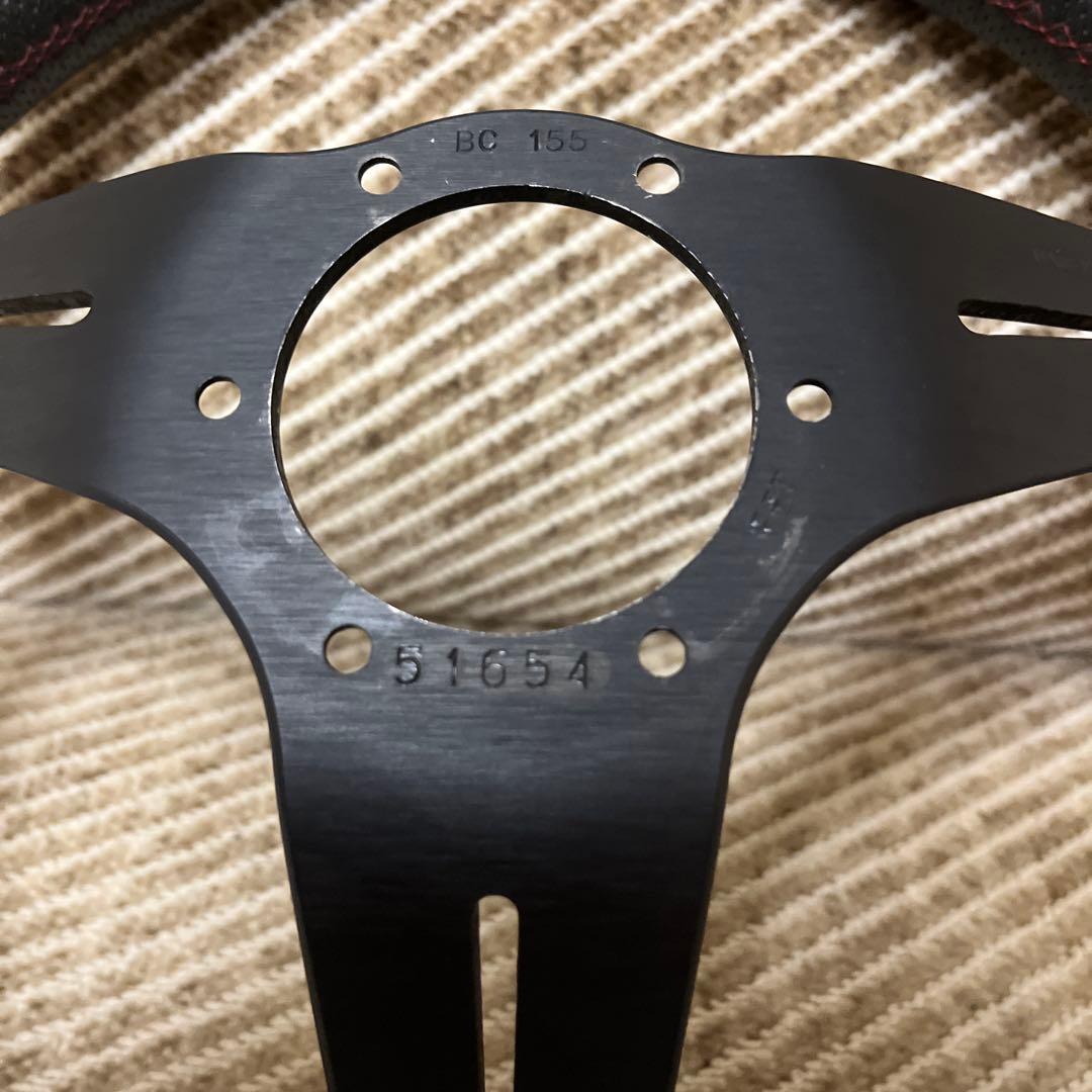 ナルディステアリング パンチングレザー レッドステッチ ディープコーンFET美品