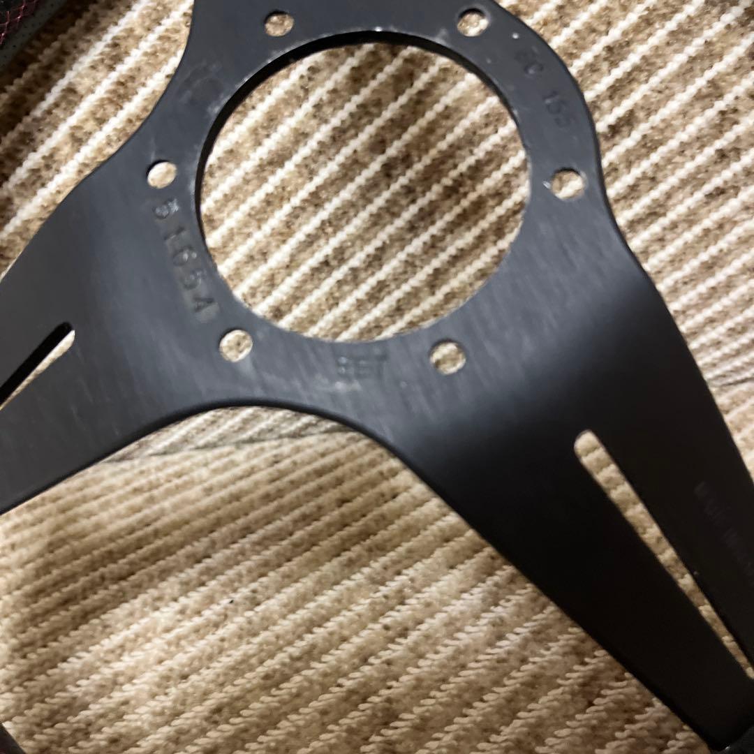 ナルディステアリング パンチングレザー レッドステッチ ディープコーンFET美品