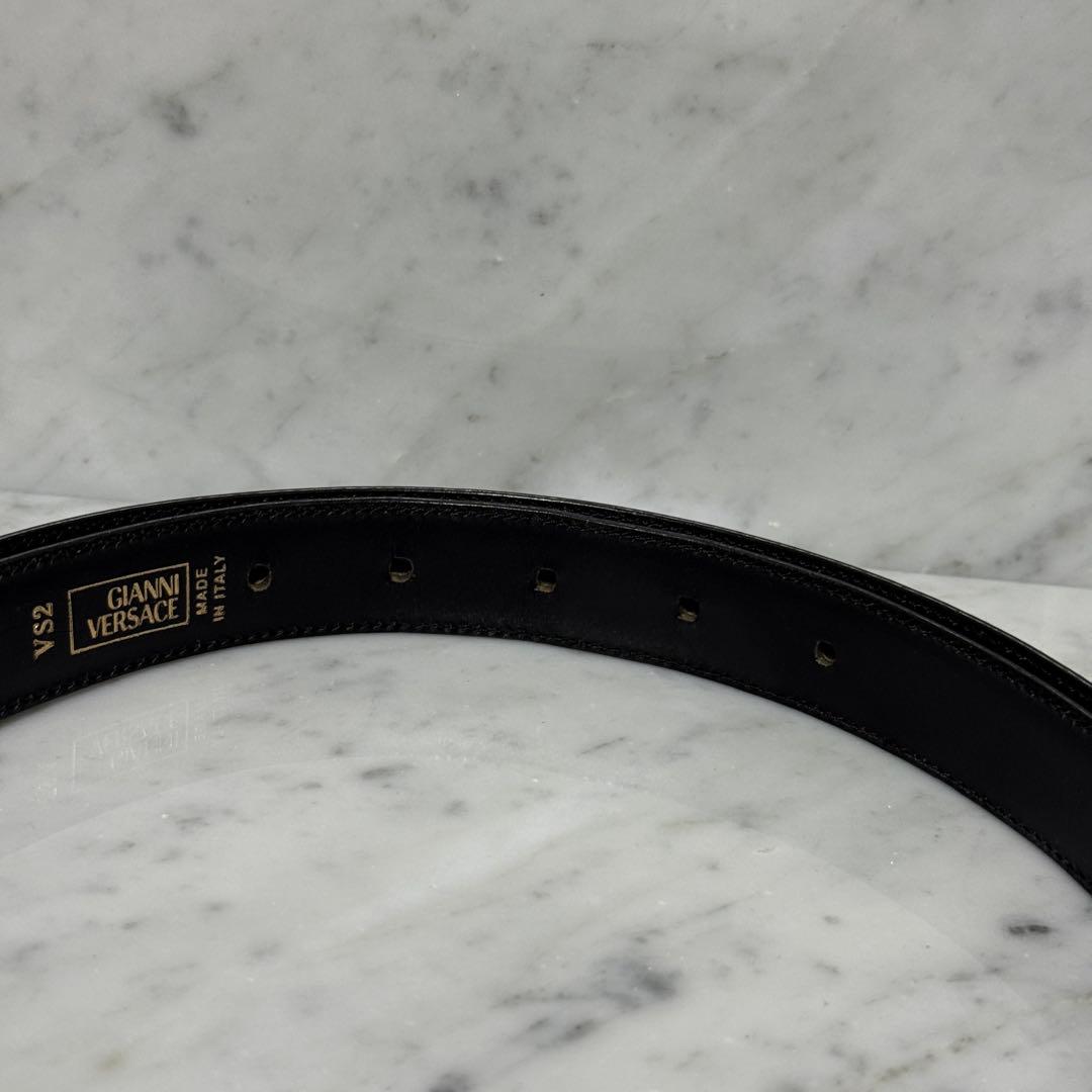 イタリア製 VERSACE ヴェルサーチ メデューサ ベルト ブラック 本革 銀