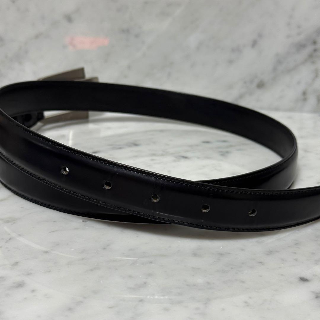 イタリア製 VERSACE ヴェルサーチ メデューサ ベルト ブラック 本革 銀