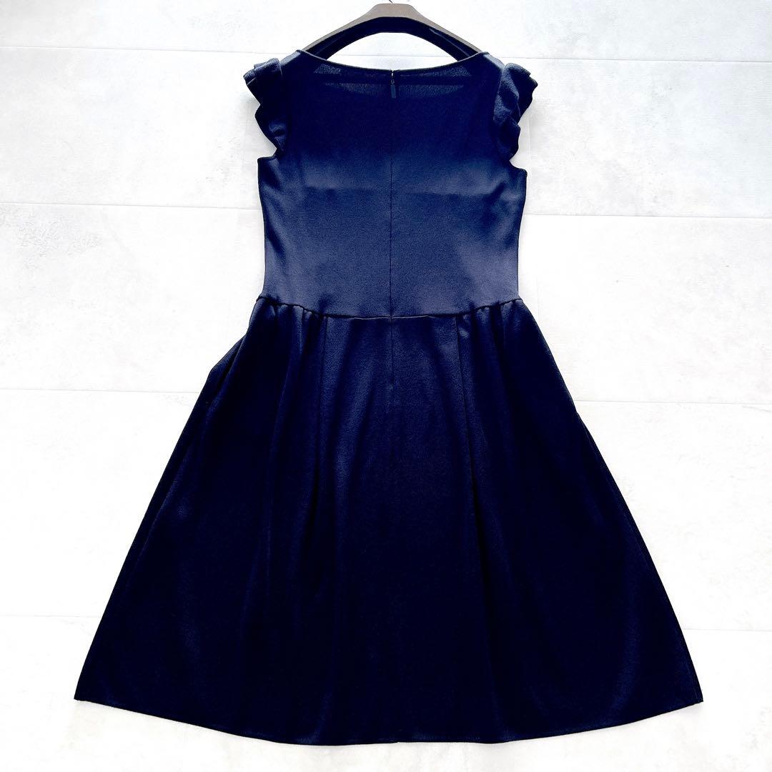 希少✨美品ルネ　フリルワンピース　ニットドレス　ロゴプレート　美シルエット　近年