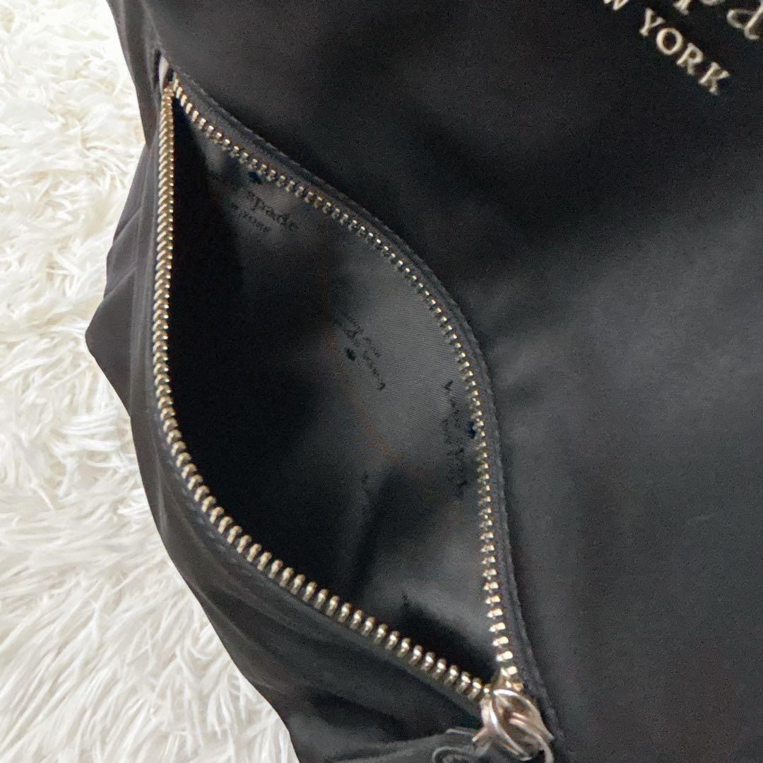美品✨kate spadeケイトスペード チェルシー黒リュック ナイロン×レザー