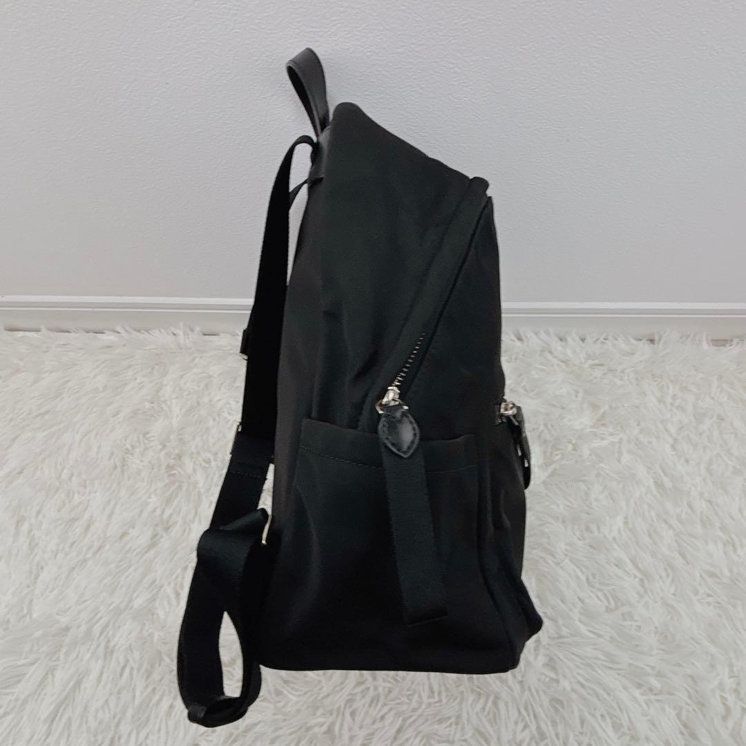 美品✨kate spadeケイトスペード チェルシー黒リュック ナイロン×レザー