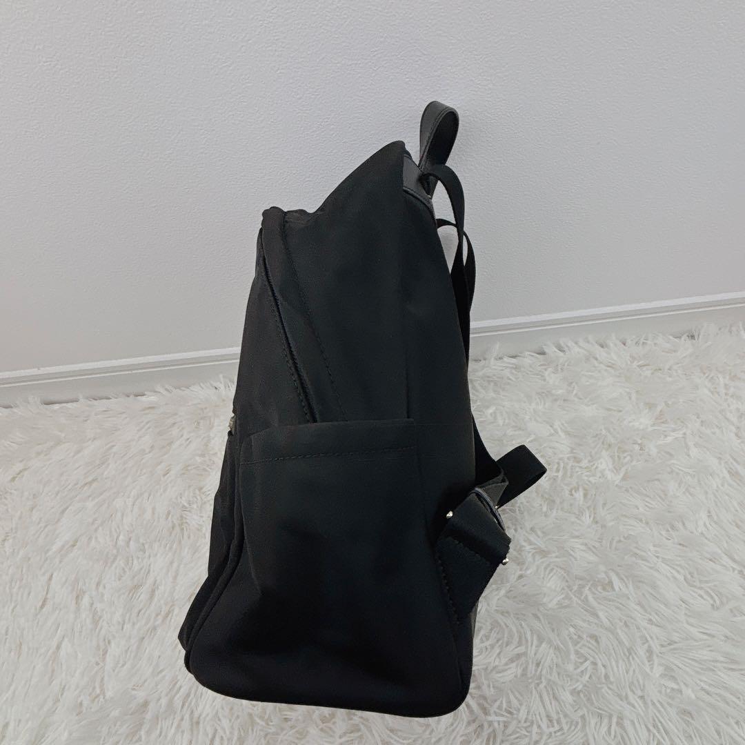 美品✨kate spadeケイトスペード チェルシー黒リュック ナイロン×レザー