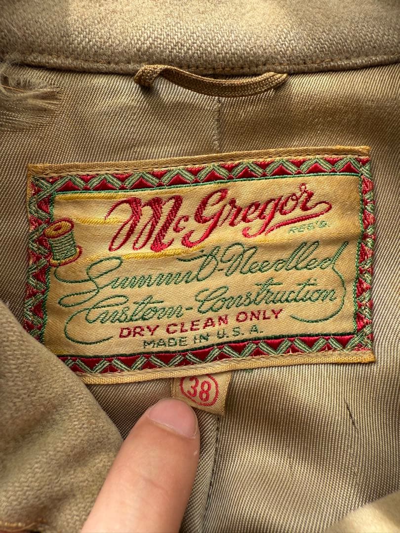 40-50sMcGregor ヴィンテージギャバジンジャケット サイズ38