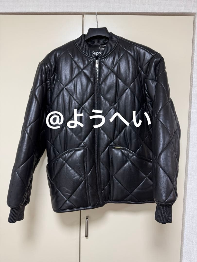 Supreme Quilted Leather Work Jacket 黒
