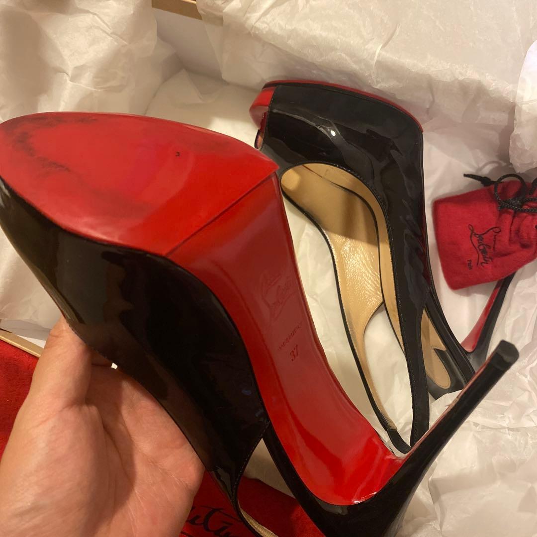 【花】ルブタン パンプス BLACK 37 RED