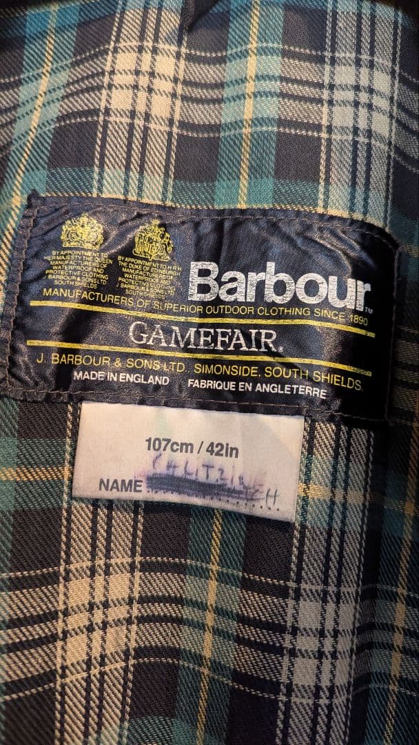 ジャンク品　２ワラントBarbour　GAMEFAIR 　リメイク、リペア用