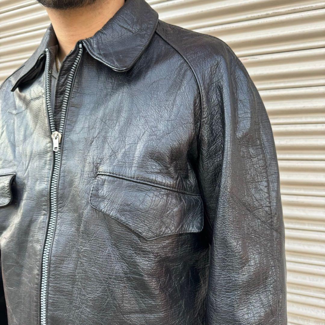 40s 50s イタリア軍 実物 モーターサイクル ジャケット ライダース L