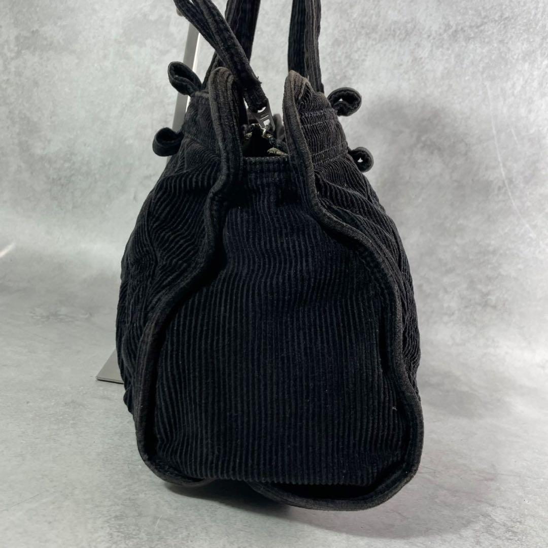 DIESEL ブラック コーデュロイ トートバッグ　大容量