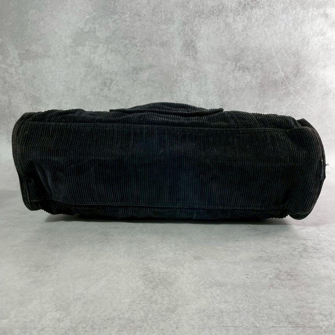 DIESEL ブラック コーデュロイ トートバッグ　大容量