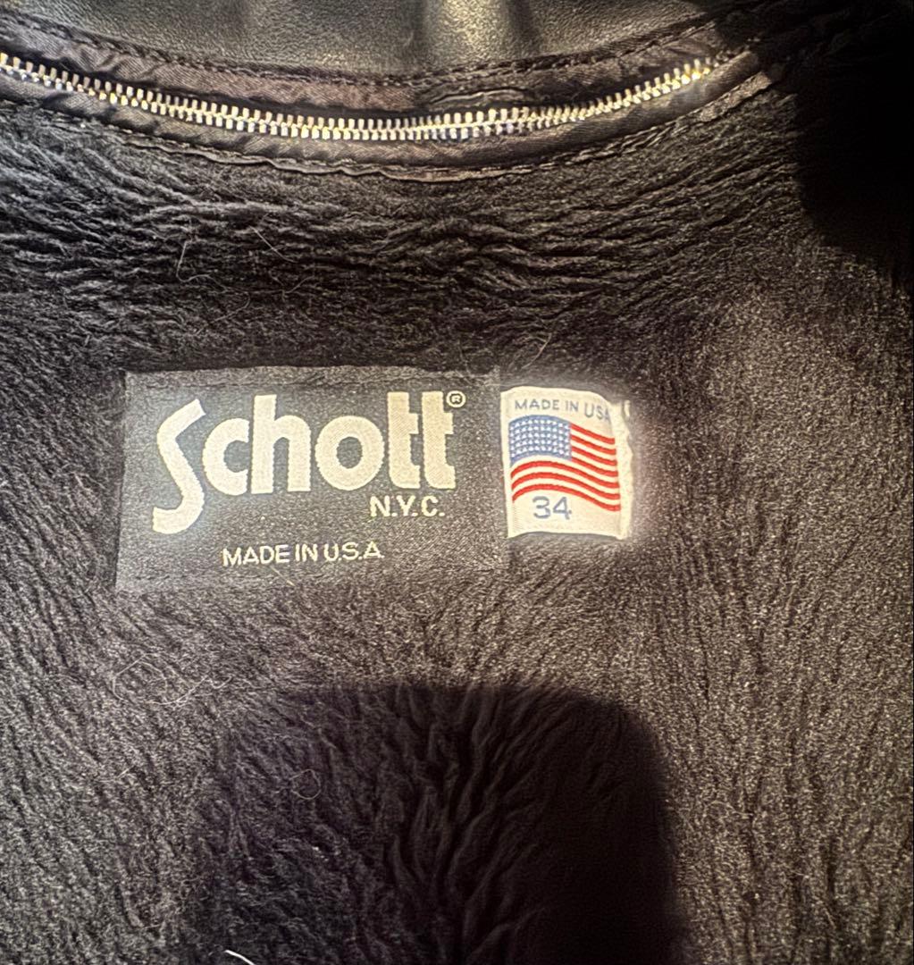 ＊ゆあもこ＊ Schott ブラックレザーライダースジャケット
