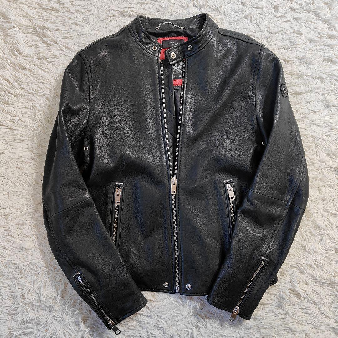 DIESEL TIMELESS 羊革 ラムレザー シングルライダースジャケット