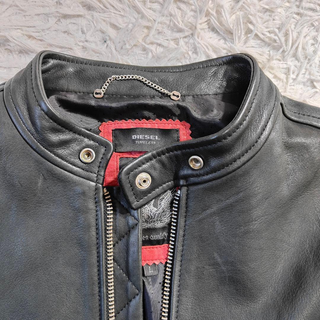DIESEL TIMELESS 羊革 ラムレザー シングルライダースジャケット