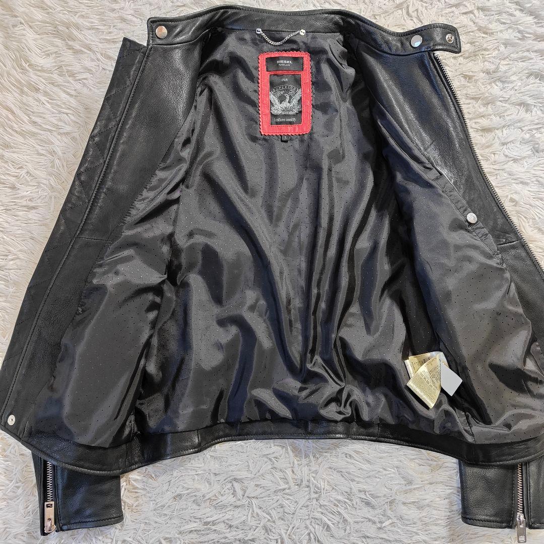 DIESEL TIMELESS 羊革 ラムレザー シングルライダースジャケット