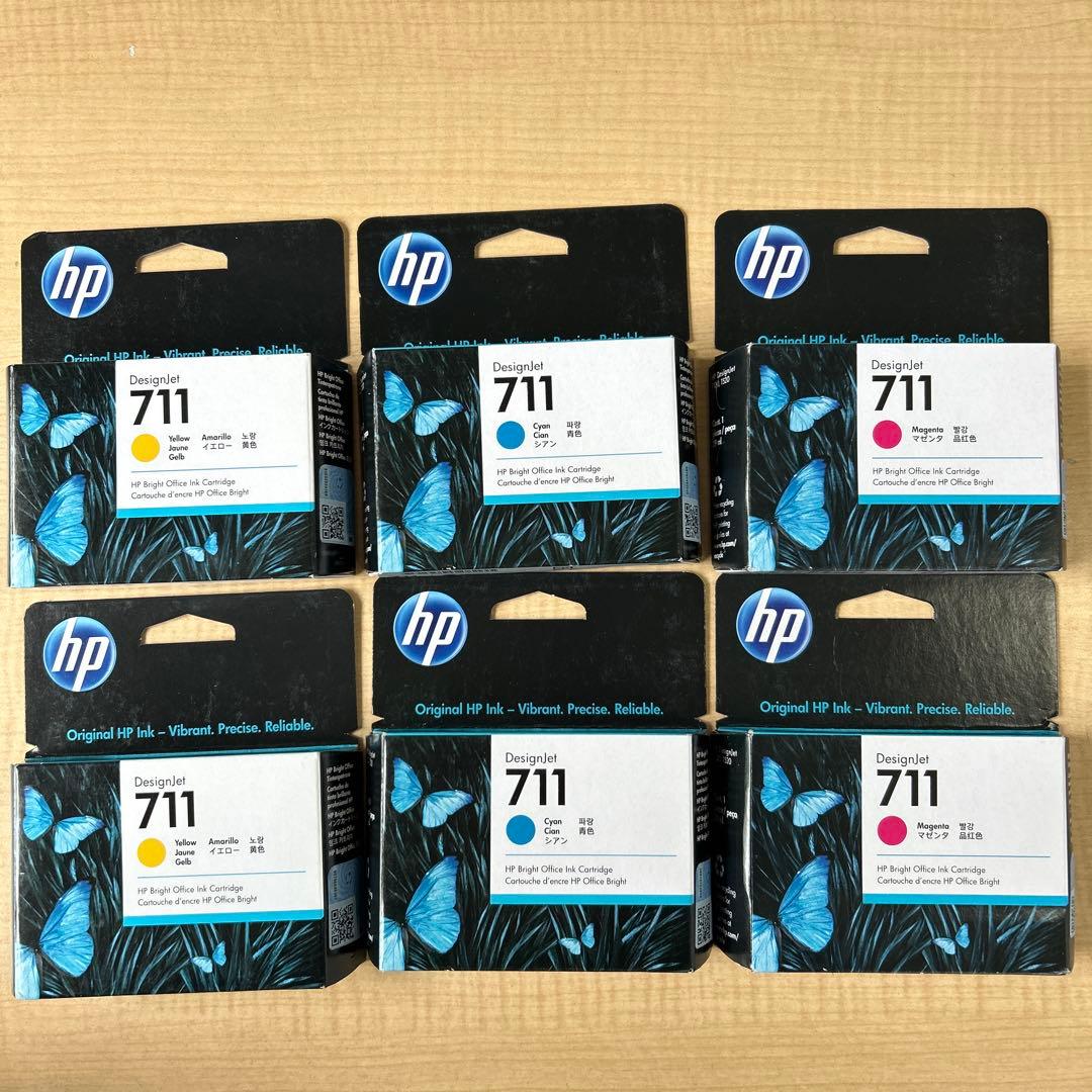 【未開封】hp711 インク　3色　6コまとめて