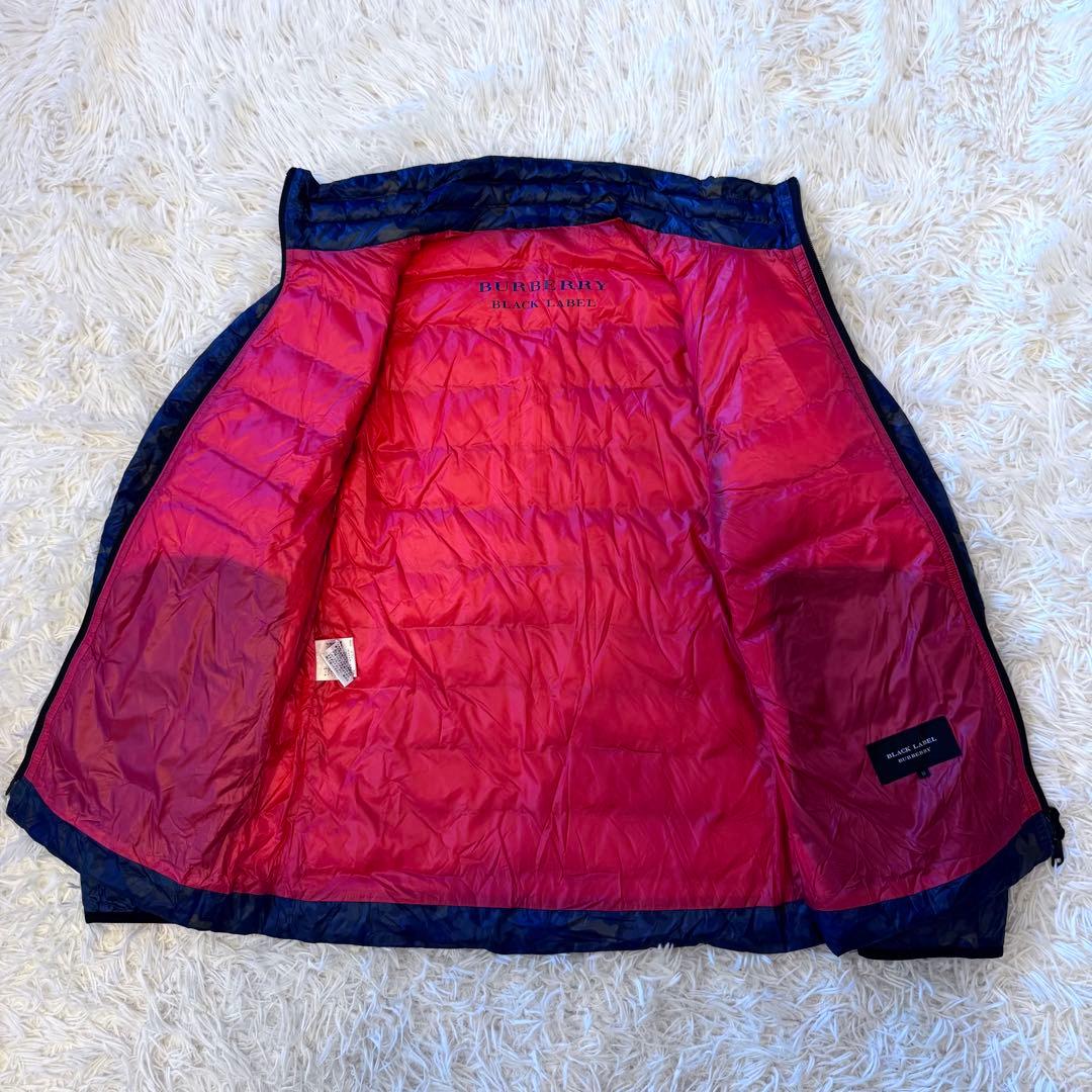 ちえぽん様バーバリー ブラックレーベル 迷彩 ダウンジャケット 2way M紺