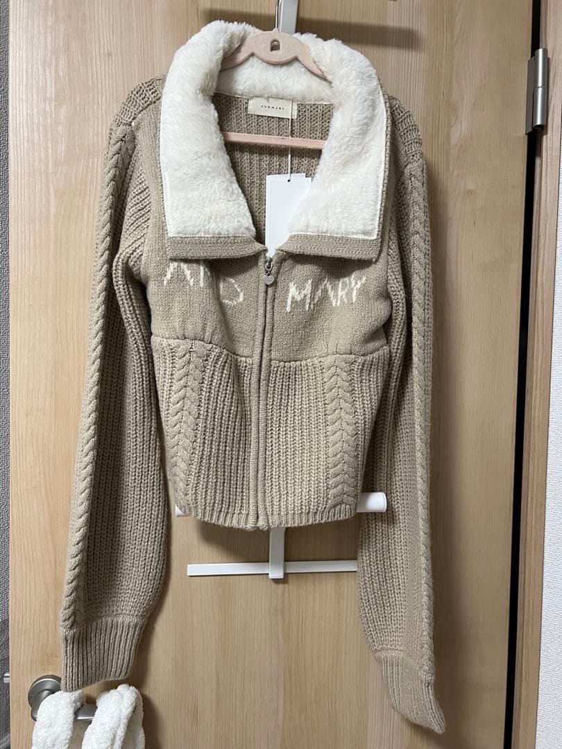 Mary logo zip tops ANDMARY ニット