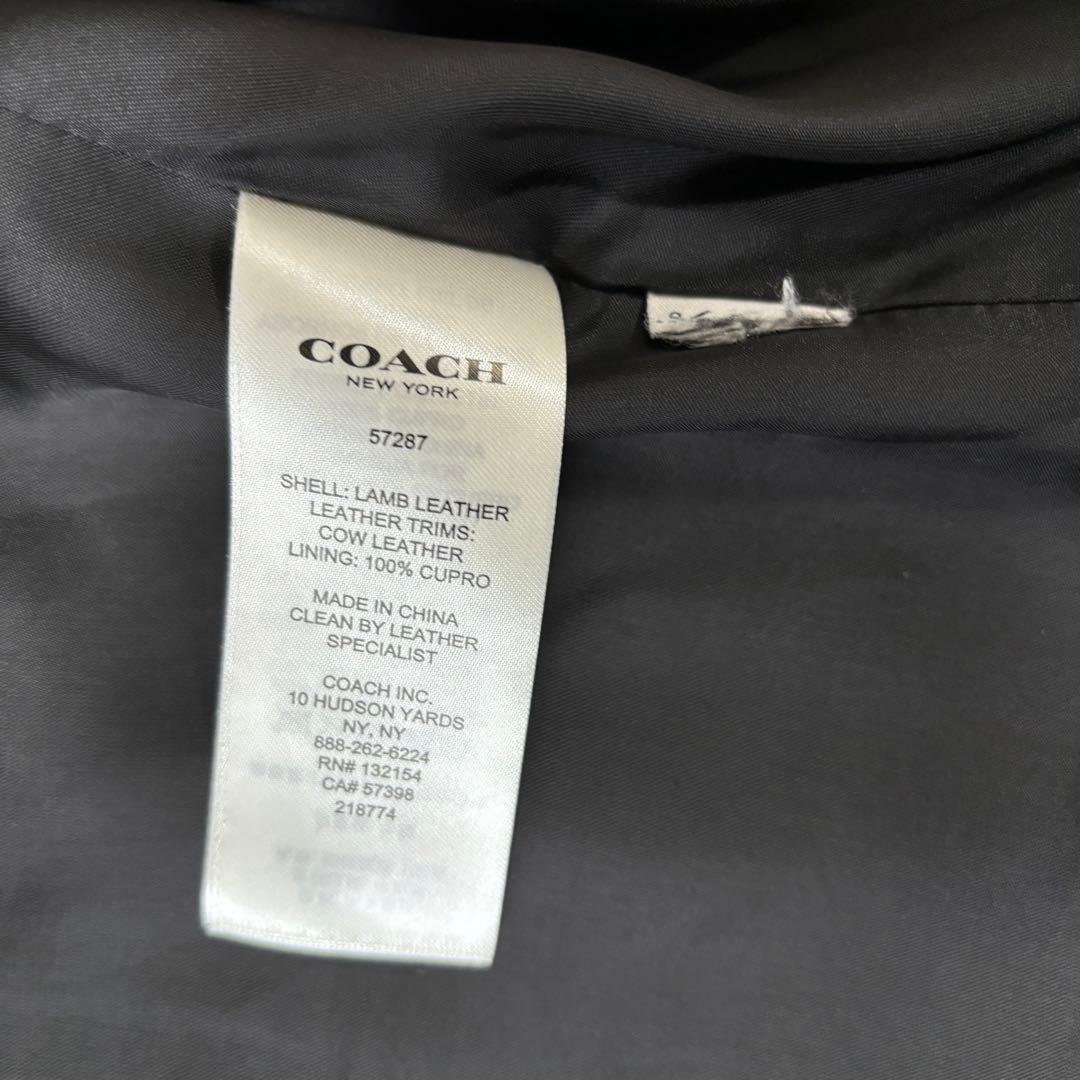 美品 Lサイズ COACH ライダース ラムレザージャケット 八の字 シングル