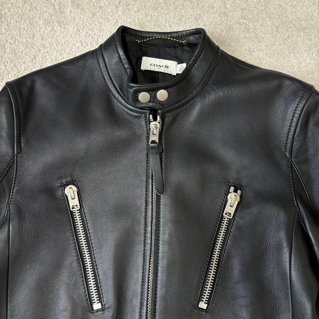 美品 Lサイズ COACH ライダース ラムレザージャケット 八の字 シングル