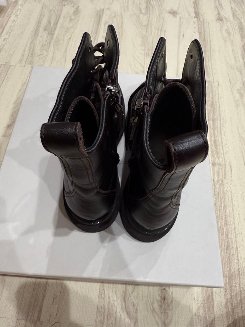 即決価格ブルネロクチネリ　ダークブラウン レザー レースアップブーツ　39