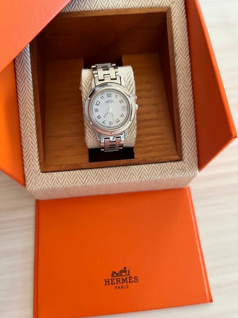 HERMES クリッパー アナログ腕時計 シルバー