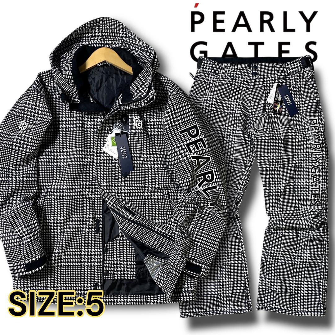 L 定価10.6万 パーリーゲイツ 上下セット スノーウェア スノボ 千鳥格子柄
