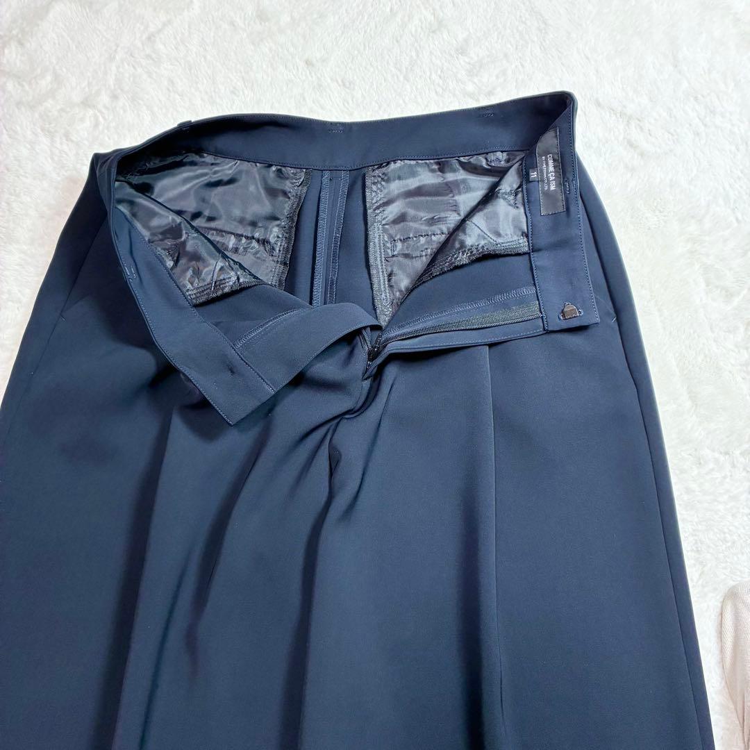 極美品 コムサイズム パンツスーツ カラーレスジャケット ネイビー 11